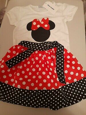 Minnie Mouse Skirt And Top Size 110 / Age 4/5 Bnwt