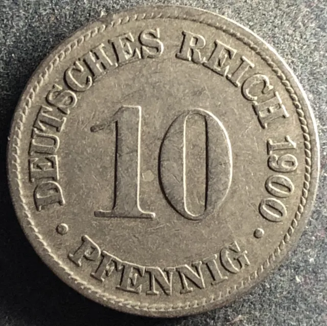 10 Pfennig 1900 D Deutsches Reich Wilhelm II KM#12 K161123/0E