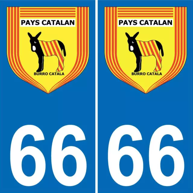 66 Blason Pays Catalan sticker autocollant plaque immatriculation auto - Angles