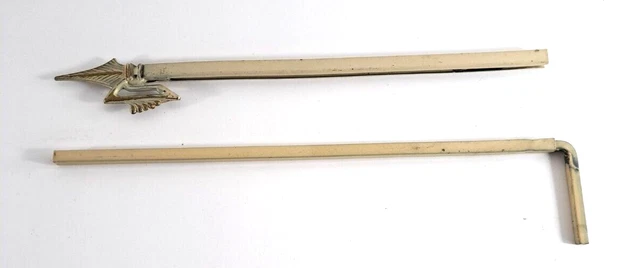 Vintage Curtain Rods Swing Arm Art Deco Ornate Arrows Aluminum Adjustable Beige 5