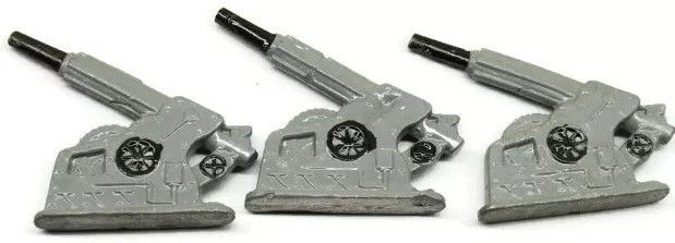 Vintage Lead Gunner Cannon Military World War II Artillery Toy Painted Die Cast