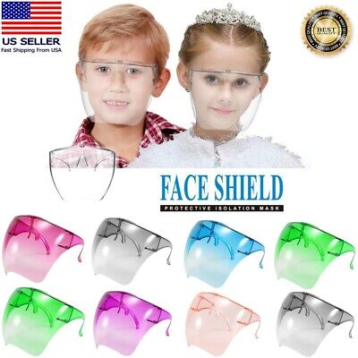 Children Kids Clear Face Shield Mask Transparent Reusable Visor Anti-Fog Dust