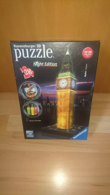 Ravensburger 3D Puzzle Night Edition Color LED Big Ben London 216 Teile