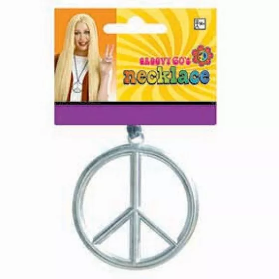 1960s 1970s Peace Sign Necklace Costume Accessory 60s 70s Costume Party