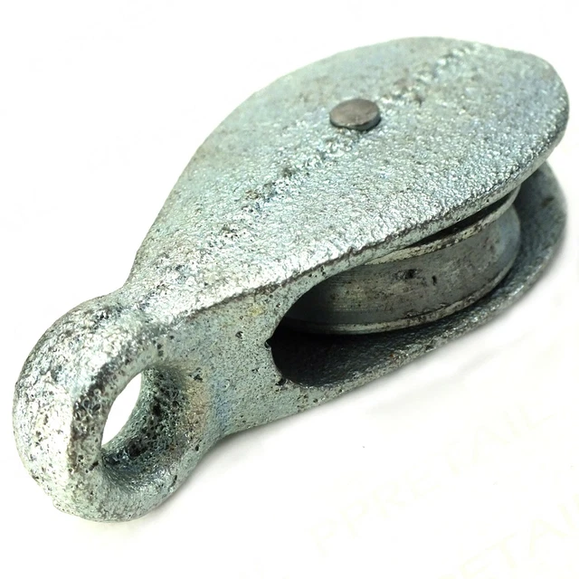 STEEL AWNING PULLEY Large Heavy Duty Galvanised Washing Line Cable Cord