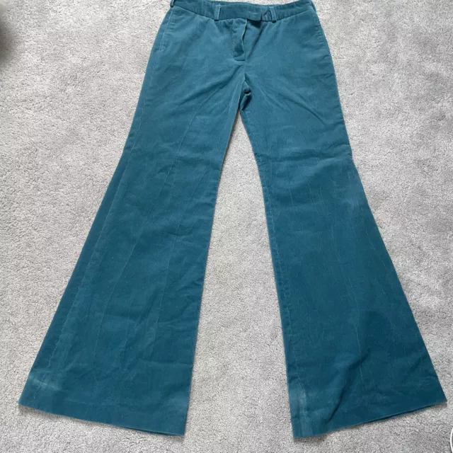 Women’s Chloe Trousers.  Vintage. Teale Blue Corduroy. Size 40. W 34cm.