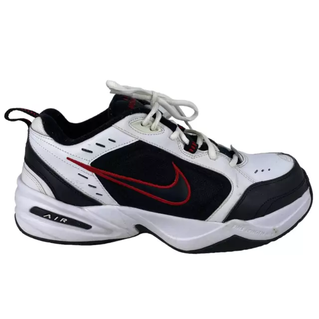 Men's 9.5 NIKE Air Monarch 416355-101 Sneakers Shoes White Black Red Gym Workout