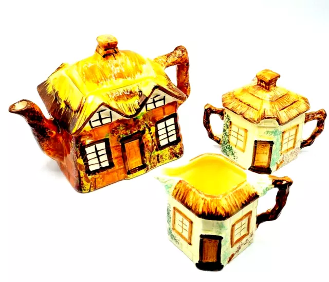 Price Kensington Cottage Ware Teapot Creamer Sugar Bowl Vintage English Set Used