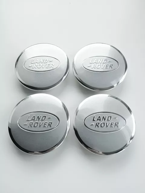 Felgendeckel 63mm für Landrover Felgen (Radkappen, Nabendeckel) Silber/Chromiert