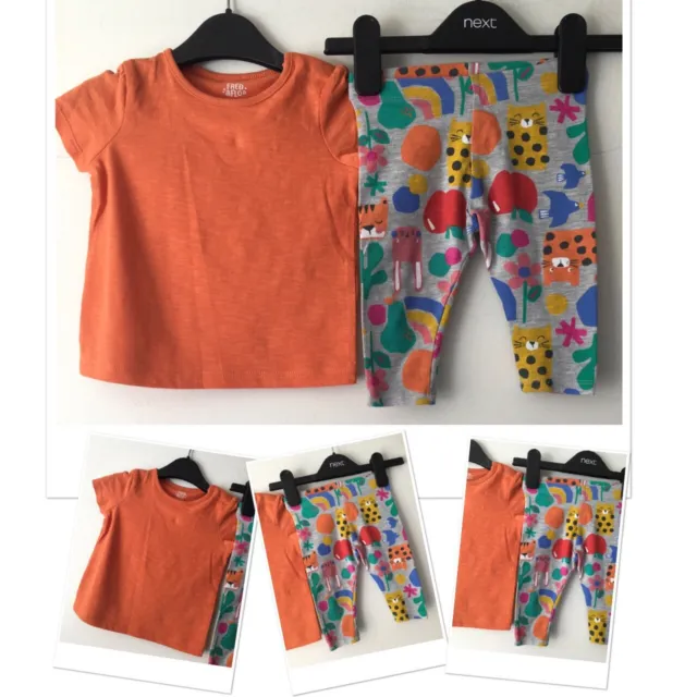 Next Baby Girls Colourful animal Leggings Exc U & New F&F Top Outfit 3-6 Months