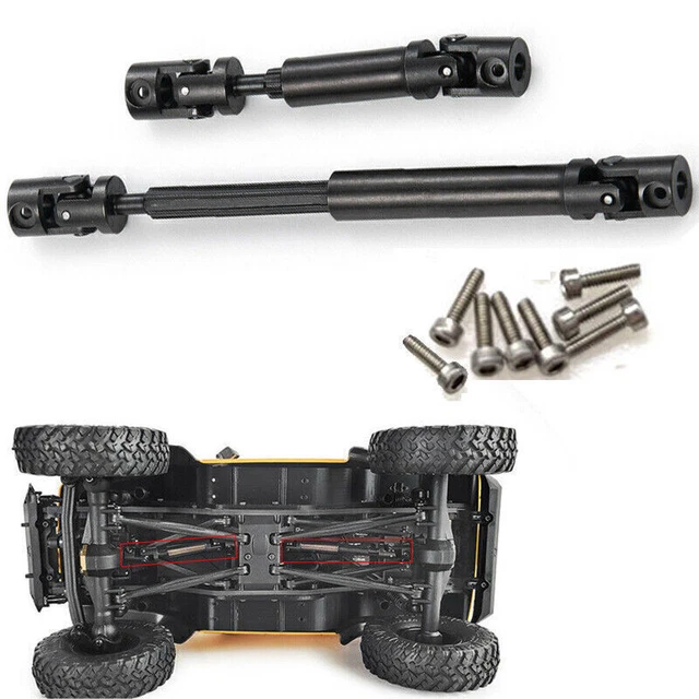 2PCS Front & Rear Metal Drive Shaft Driveshaft for Axial SCX24 90081 1/24 RC Car