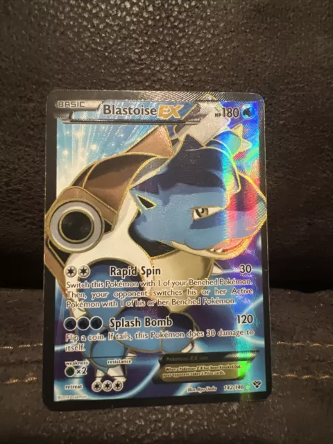 Pokemon TCG Card XY Base Set 142/146 Full Art Blastoise EX Ultra Holo Rare