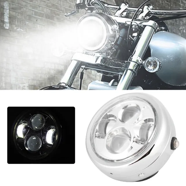 Accessoire de Modification de lampe de phare LED de moto ronde Vintage de voitur 3