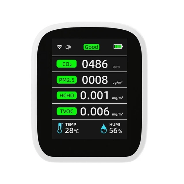Air-Quality Monitor HCHO PM2.5 TVOC Meter Carbon Dioxide Tester Sensor Analyzer