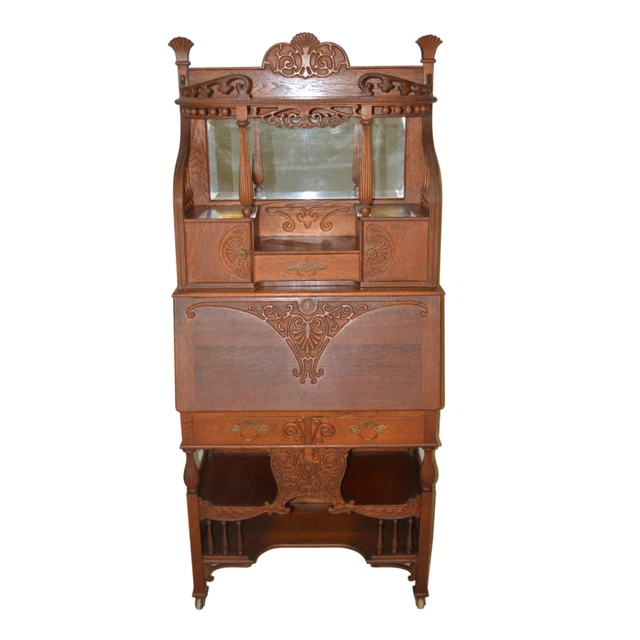 Antique Desk, Slant Top Cowboy Drop Front Desk #21565