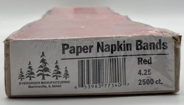 2500 Red Paper Napkin Bands 4.25
