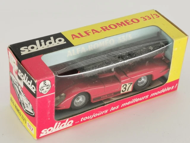 Figurine Voiture De Collection Solido 1/43 - Alfa Romeo 33/3 N°187 - Porsche Le Mans 1967 - Modèle Ancien