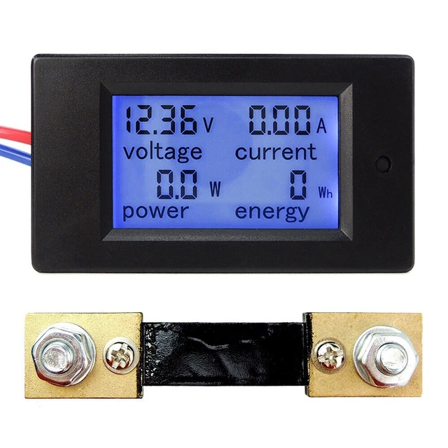 DC 6,5~100V 20-50-100A LCD Pannello Combo Digitale Display Volt Amp Misuratore di Potenza