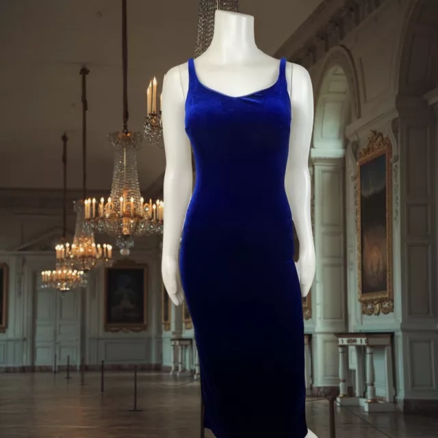 VTG 90S NIKI Livas Formal Maxi Blue Prom Formal Dress Y2K Sheer Slip ...