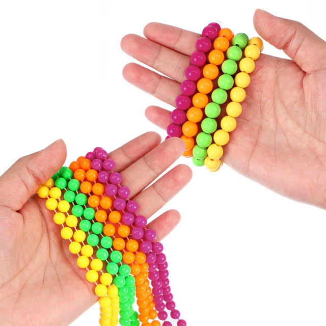 8 PCS Colliers de perles de néon et bracelets Chaînes perlées Party Habit-up 2