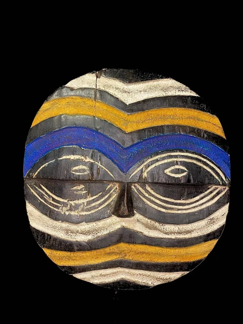 African masks antiques tribal Face vintage Wood Carved Hanging /Téké-5990