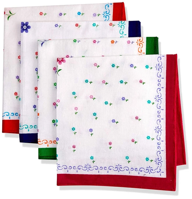 Cotone Fazzoletti per Donna Fazzoletti Stampato Fazzoletto - Confezione Di 10