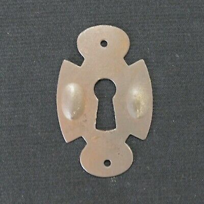 Antique Metal Skeleton Key Hole Cover Backplate Escutcheon ~ with Patina