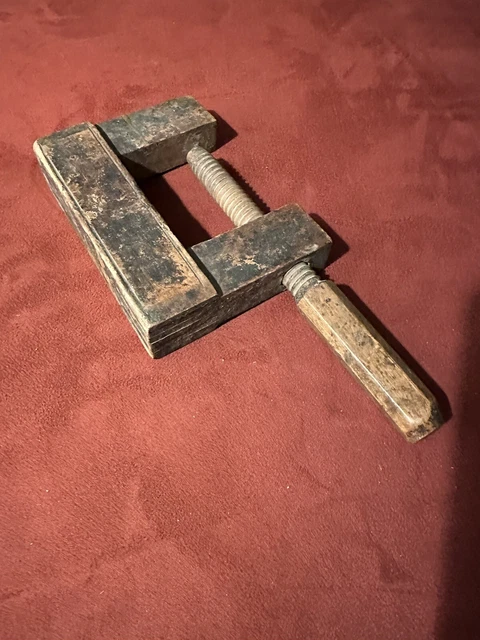 Alte Schraubzwinge aus Holz - Vintage