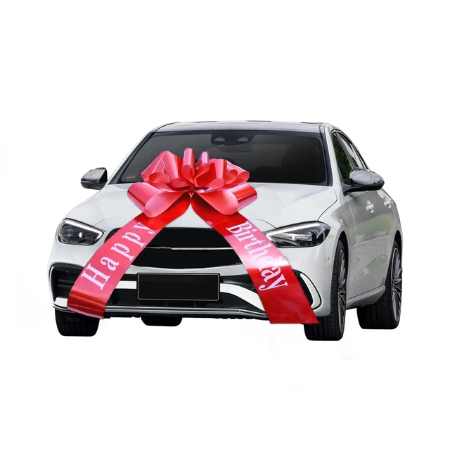 Gros Nœud Cadeau Géant 58cm Yimomoyi - Rouge, Avec Ventouses, Parfait Anniversaire Voiture !