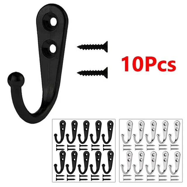 10Pcs Vintage Style Rustic Cast Iron Wall Coat Hooks Hat Hook Hall Tree Hardware