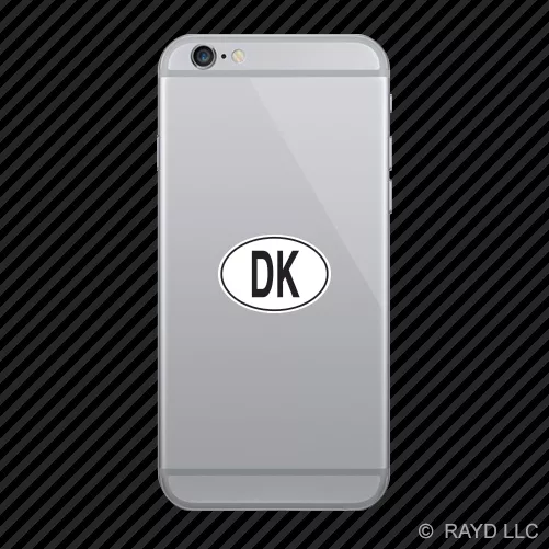 DK Denmark Country Code Oval Cell Phone Sticker Mobile Danish euro