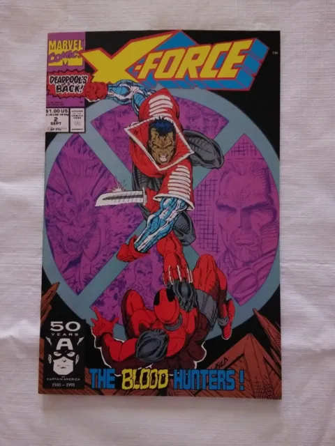 1991 Marvel Comics X-Force The Blood Hunters No. 2, 50 Years of Captain America