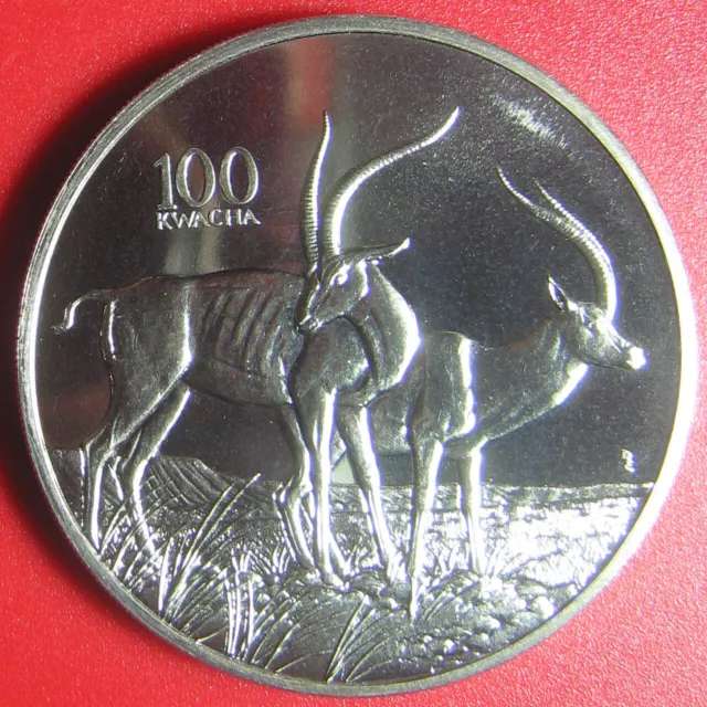 1998 ZAMBIA 100 KWACHA GAZELLE AFRICAN WILDLIFE RARE!!! CU-NI CROWN (no silver) 2