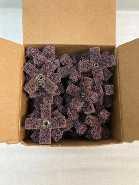 3M Scotch Brite Cross Buffs  64312 1/2in X 2in box Of 25 Surplus