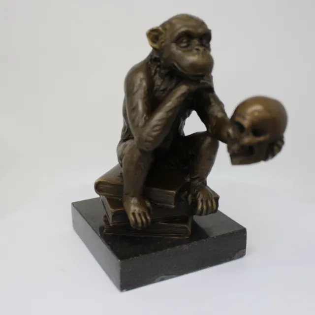 Estatua Mono Fauna Art Deco Estilo Art Nouveau Estilo Bronce sólido Firmado