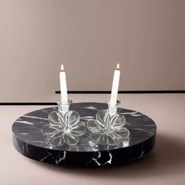 Flor Portavelas en Espiral, Portavelas de Vidrio para Velas de Mesa, 3 Colores 2