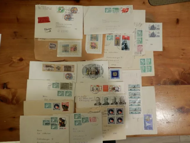 Konvolut 20 Briefumschläge DDR gelaufen, gestempelt Lot Philatelie Briefmarken
