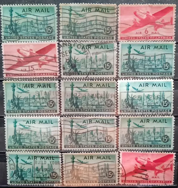 Alte Briefmarken Sammlung USA, gestempelt, 10