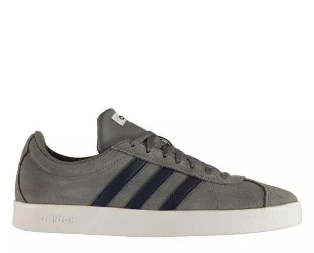 ADIDAS VL COURT 2.0 Grey leather mens trainers uk size 12 Us 12.5
