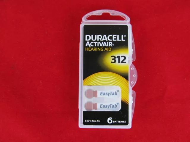 6 x Duracell 312 Activair Hearing Aid  braun Hörgeräte Batterie,Silberoxid