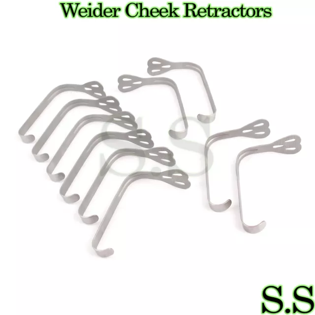 10 Pcs Dental Weider Cheek Tongue Retractors Mouth Opener Surgical Instruments