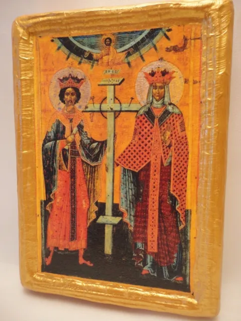 Saint Constantine & Saint Helen Icone Ikona Ikone  Byzantine Greek Orthodox Icon