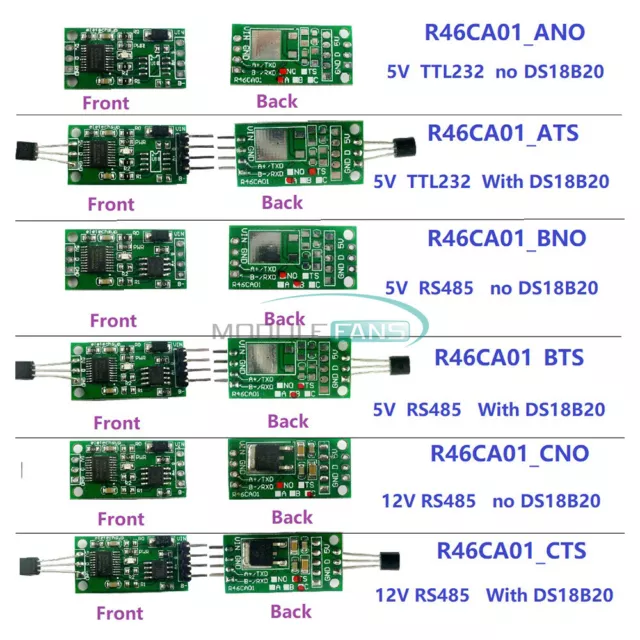DC5V 12V TTL232 RS485 MODBUS RTU Serial port PLC Temperature Sensor Board