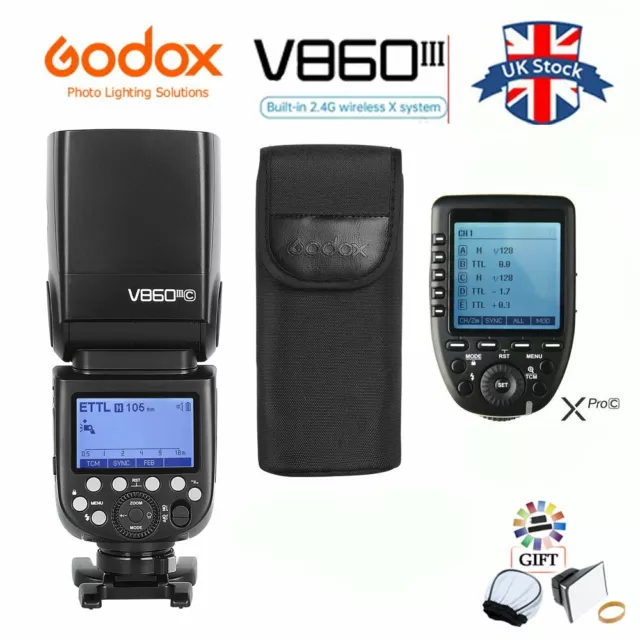 Godox V860III C TTL HSS 2.4G Speedlite Camera Flash +Xpro-C Trigger For Canon UK