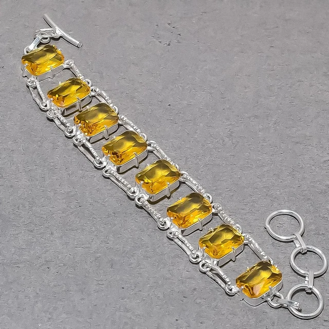 Bracelet Gold Filled Avec Citrine Naturelle - Pierre Fine Jaune, Fait Main ROSEMIMOSA, Neuf