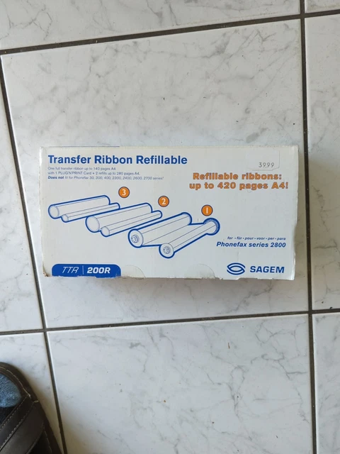 Sagem TTR 200R 3 x Transfer Rolle Farbband für Phonefax 2800 2840 TTR200 OVP A