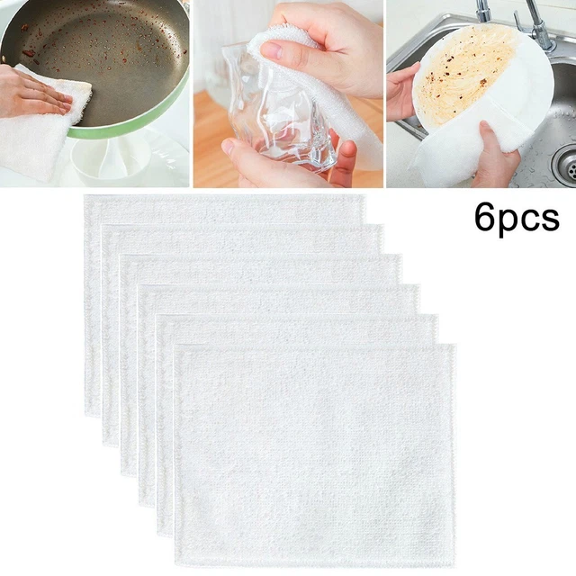 Juego de toallas de lavado de bambú orgánico de 6 piezas para cocina y uso doméstico