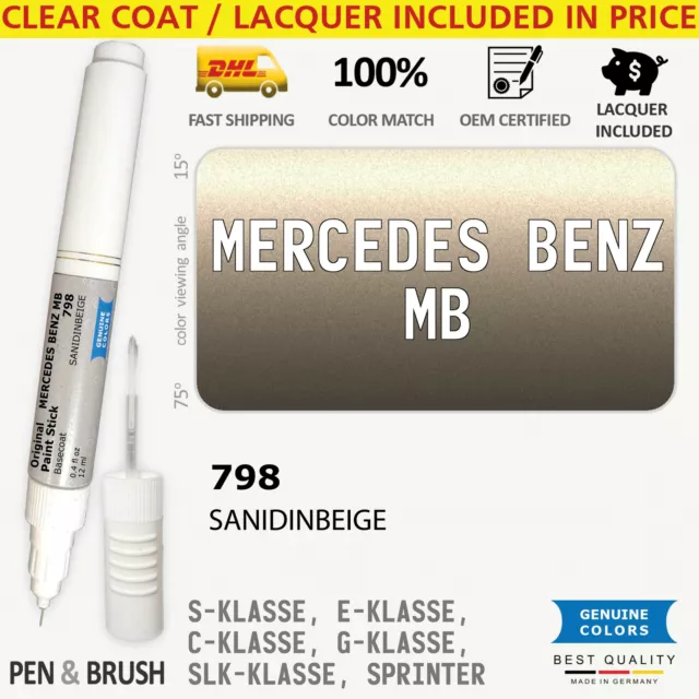 798 Touch Up Paint for Mercedes Benz MB Beige S KLASSE E C G SLK SPRINTER CLS CL