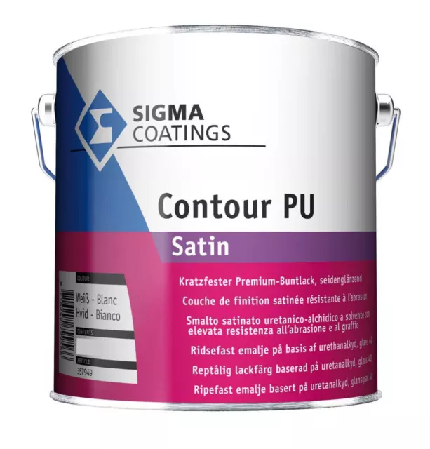 SIGMA Contour PU Satin Weiß 2,5 L - Premium Buntlack (33,56€/L)