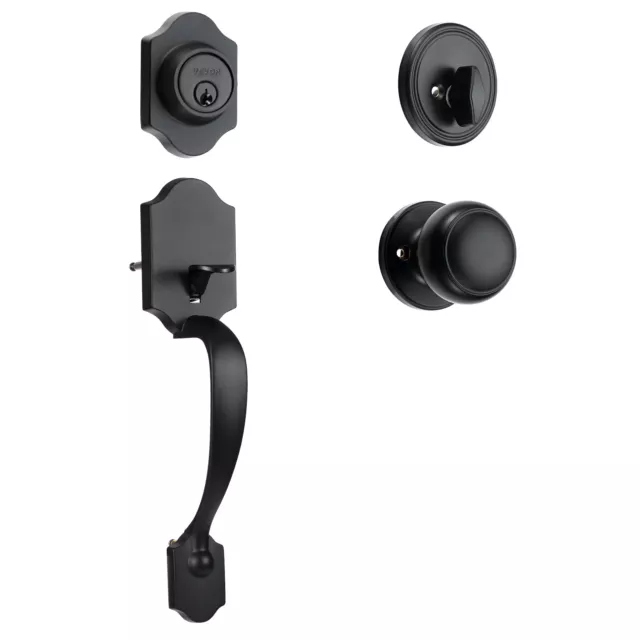 VEVOR Front Door Handle and Deadbolt Set Matte Black Front Door Lock Set Knob